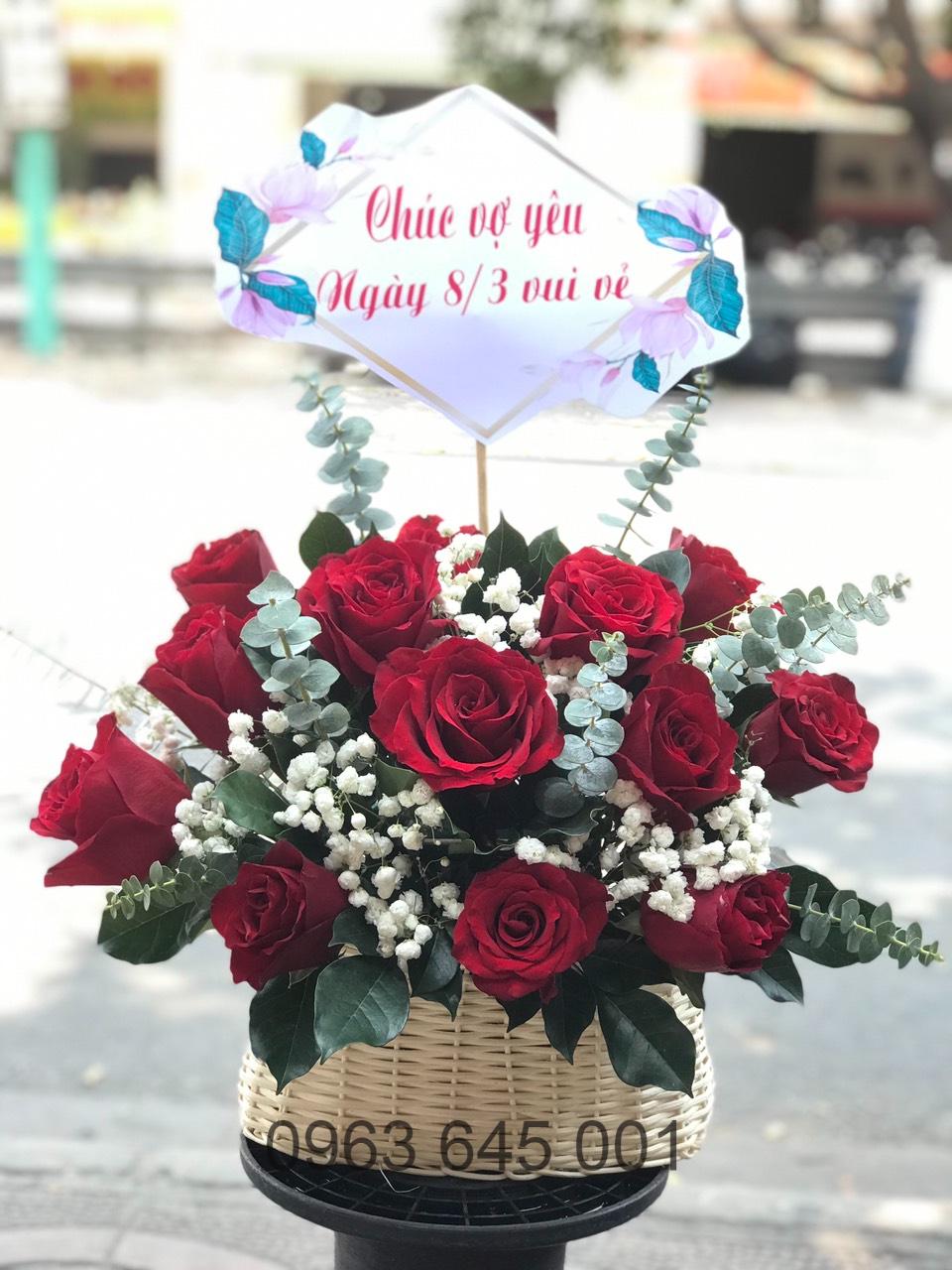 Hoa Giỏ, Giỏ hoa tươi chúc mừng #011